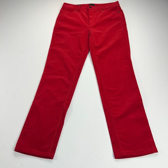 Talbots Corduroy Straight Leg Pant Jeans Cherry Red Mid Rise Size 4 - Picture 4 of 11